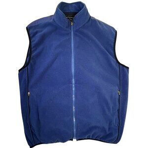 Tommy Hilfiger Golf Mens XL Outdoor Nautical Blue Fleece Vest Full Zip Pockets
